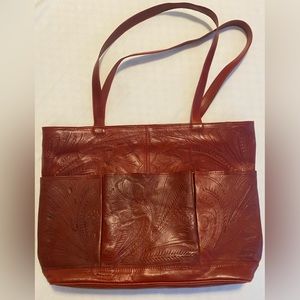 Leaders in Leather tote bag - waxed leather.